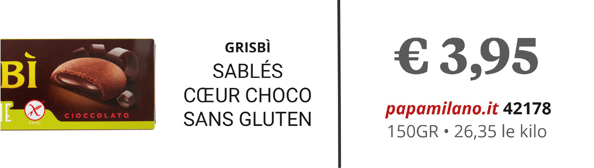 GRISBÌ SABLÉS CŒUR CHOCO SANS GLUTEN